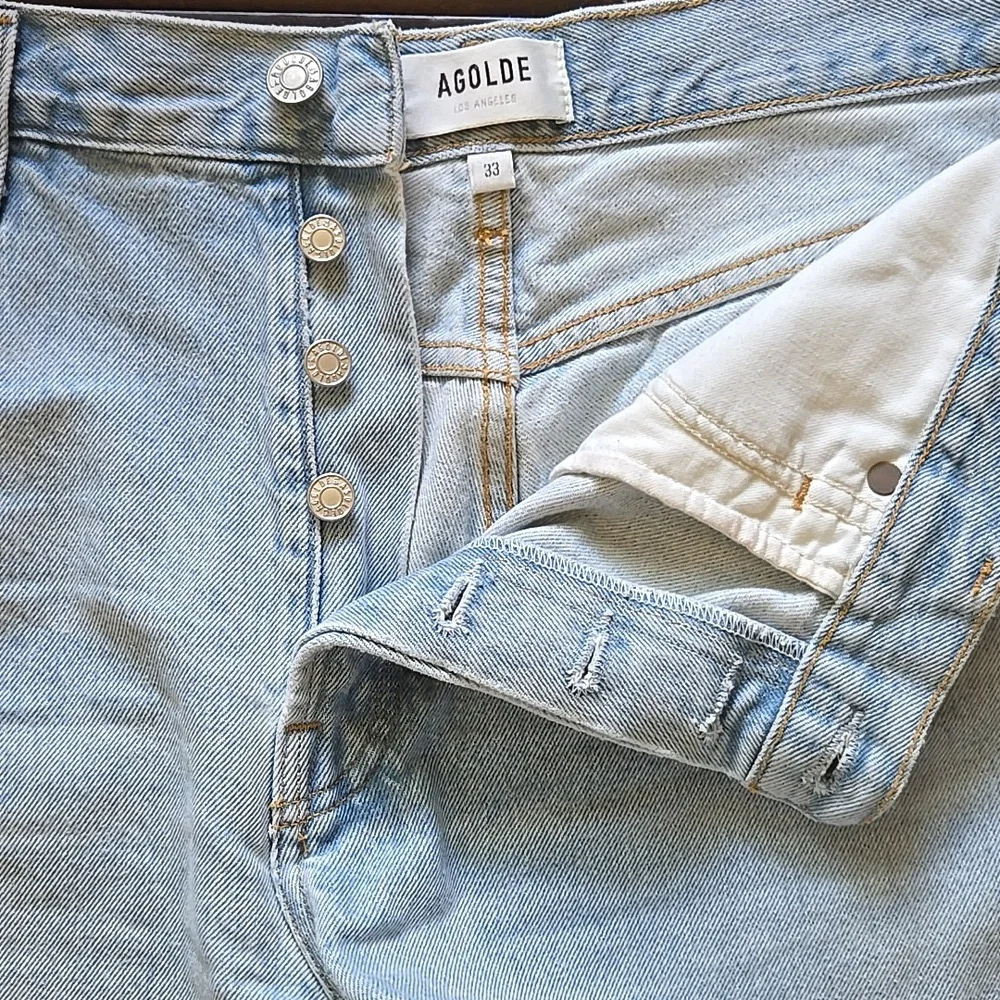Agolde Light Blue Denim Jean Shorts